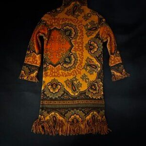 ETRO FRINGED PAISLEY SWEATER DRESS 42